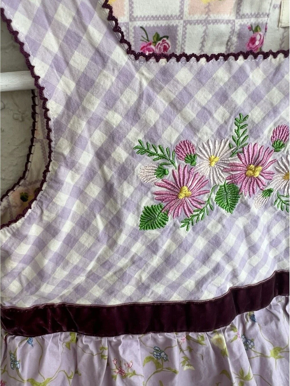 Matilda Jane Enchanted Garden Prudence Gingham Tunic Top Size 8